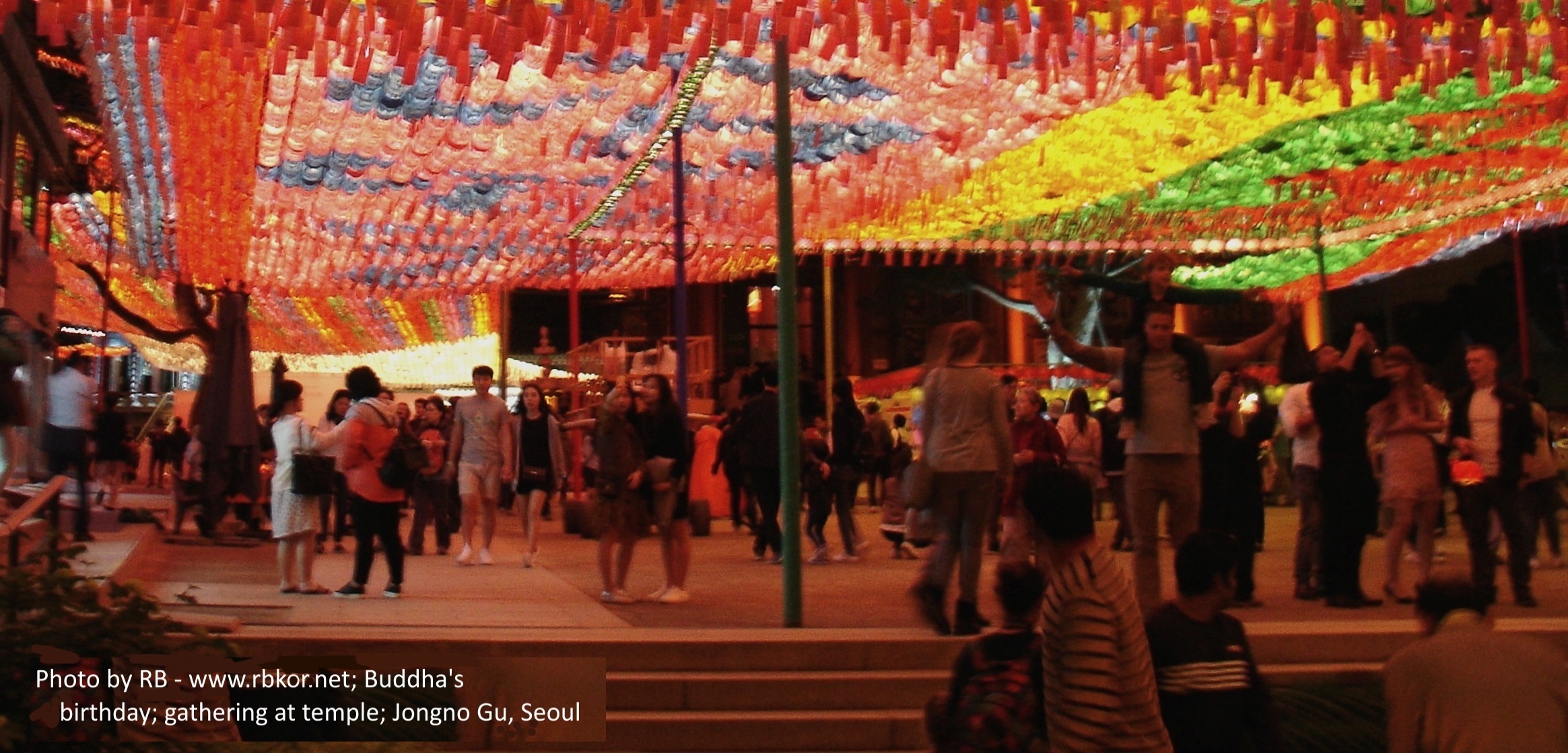 Gathering at the temple